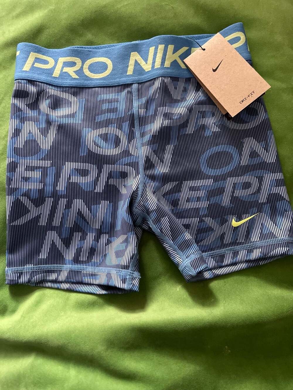Kids Nike Pro Dri-FIT Shorts Size L Blue Training Athletic